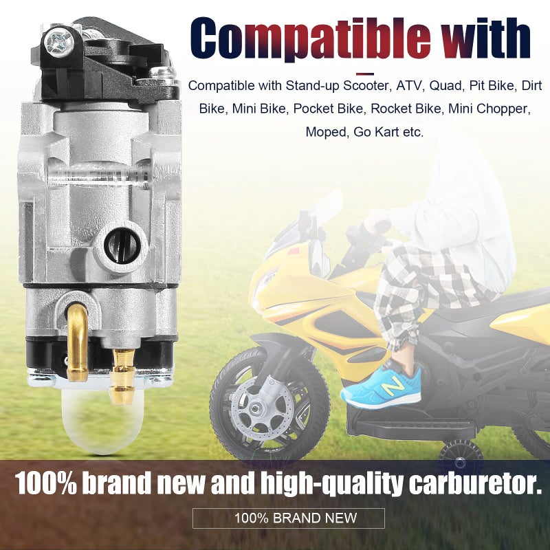 QAZAKY Carburetor for 33cc 40cc 43cc 47cc 49cc 50cc 2-Stroke Engine 15mm Intake Hole Dirt Pocket Rocket Bike ATV Scooter Mini Chopper Quad Go Kart Hedge Trimmer Brush Cutter Blower Edger Cultivator - Image 5